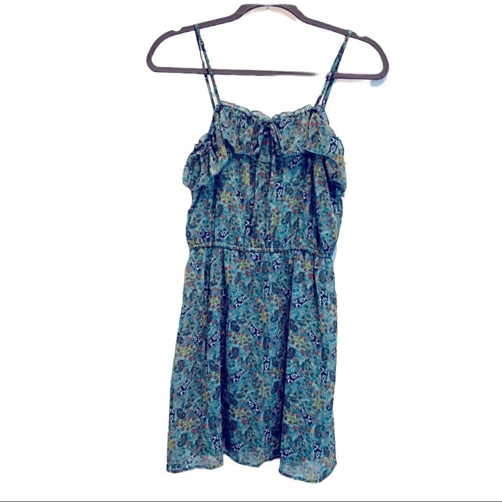 Mossimo Blue Paisley Sleeveless Mini Dress Women’s Size Medium (M)